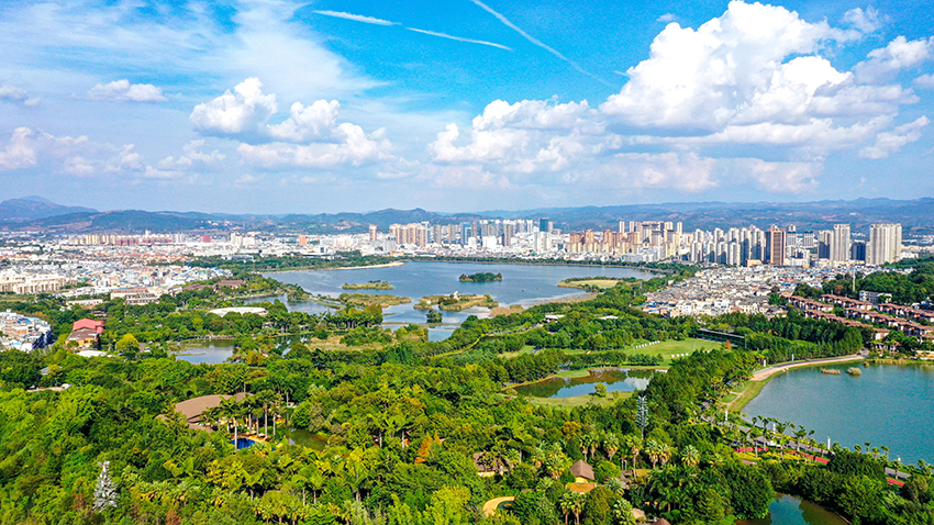 湖泉生态园。弥勒市融媒体中心供图